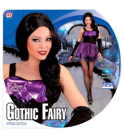 Gothic Fairy  Dress, Wings, Fingerless Gloves 
