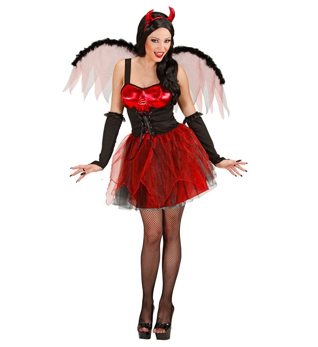 Devil  Dress, Wings, Fingerless Gloves, Horns 