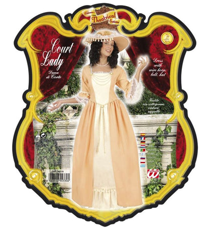 Court Lady  Dress With Wire Hoop, Belt, Hat 