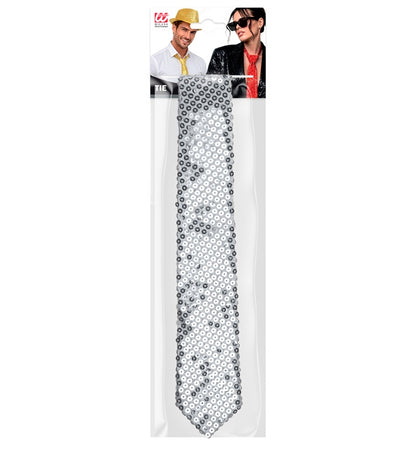 Silver Sequin Necktie