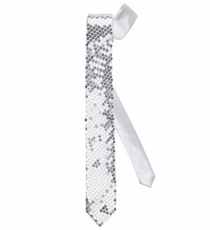 Silver Sequin Necktie
