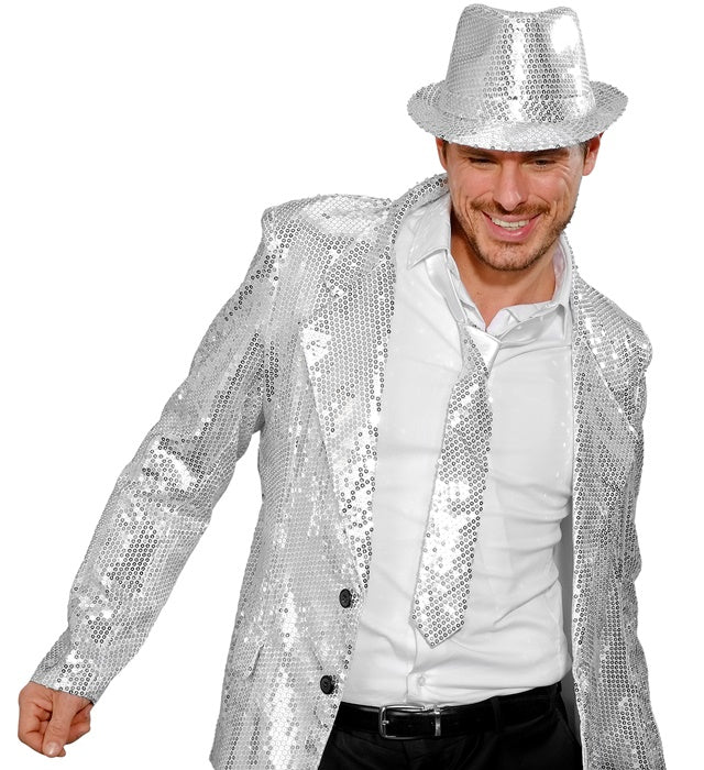 Silver Sequin Necktie