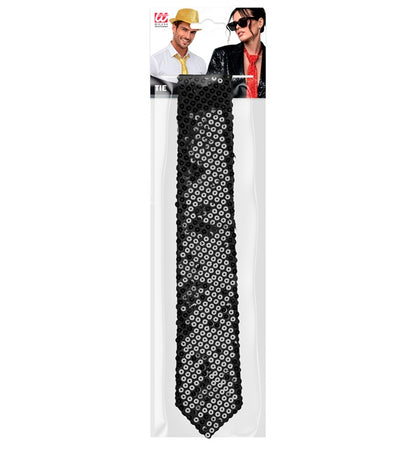 Black Sequin Necktie