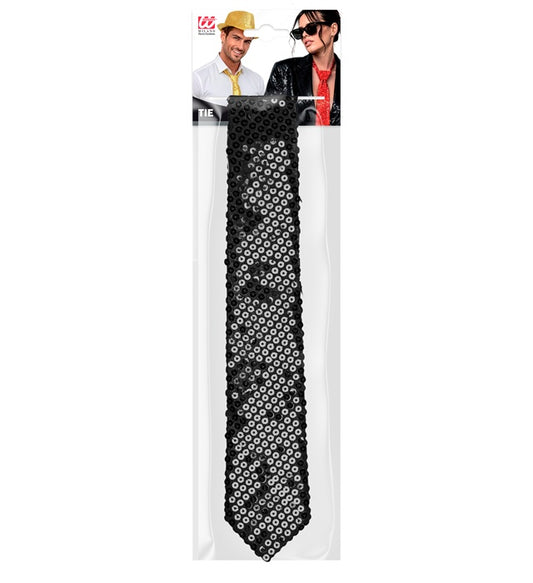 Black Sequin Necktie