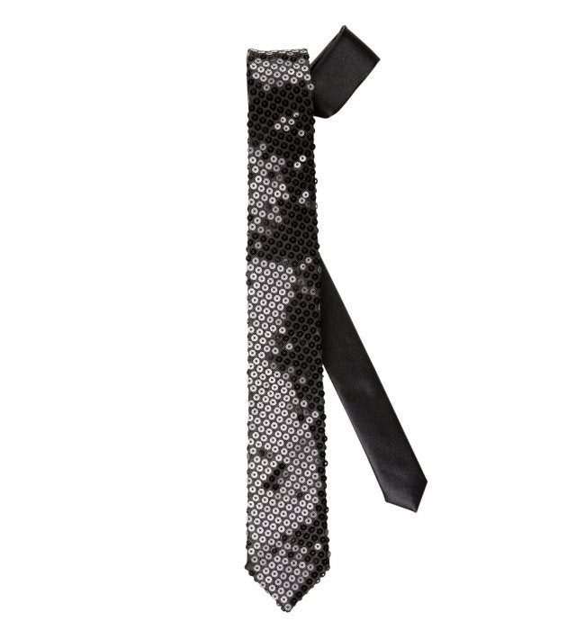 Black Sequin Necktie