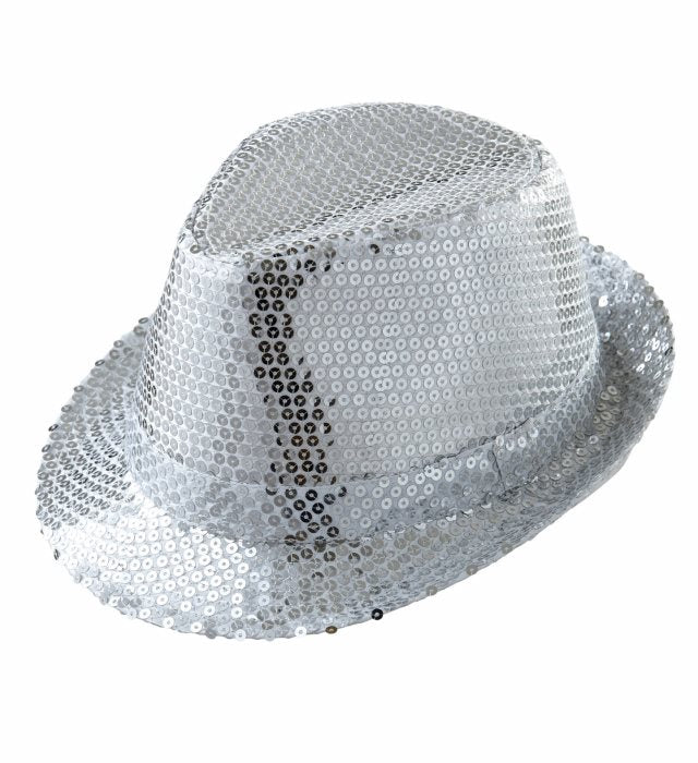 Silver Sequined Fedora