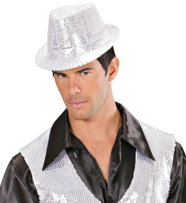 Silver Sequined Fedora