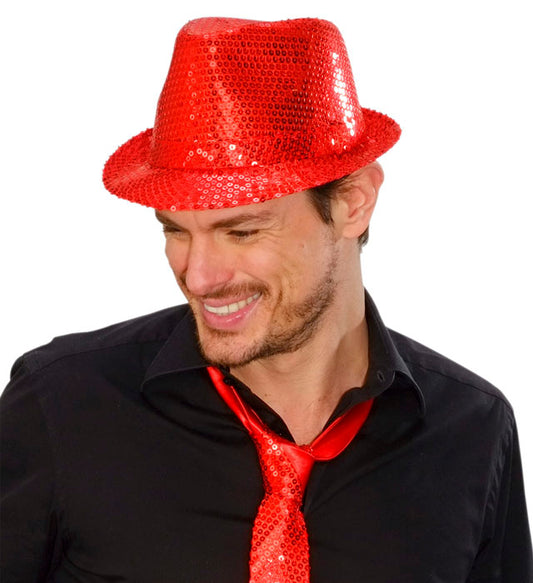 Red Sequined Fedora
