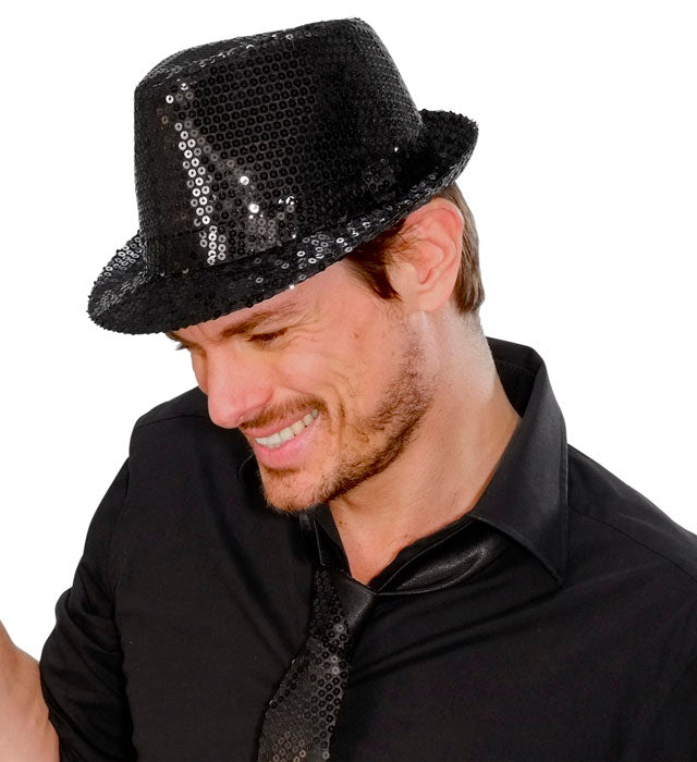 Black Sequined Fedora
