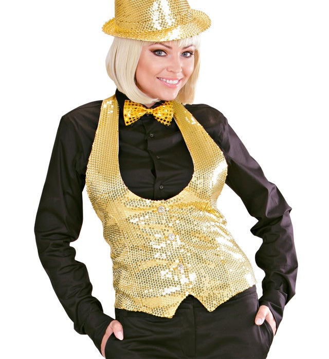 Lady Gold Sequin Vest