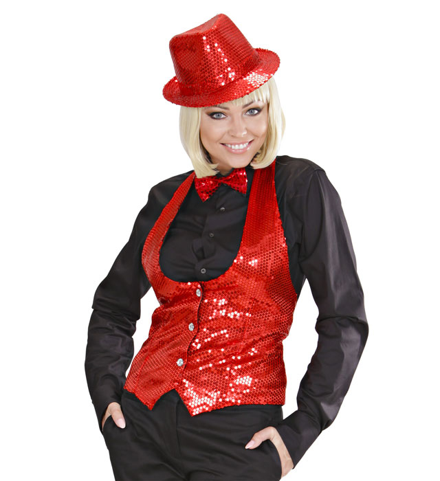 Lady Red Sequin Vest