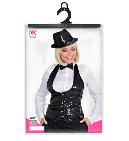 Lady Black Sequin Vest