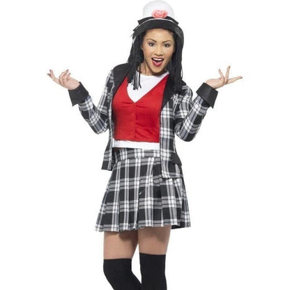 90s Clueless Dionne Costume Adult Black Plaid Jacket Skirt Hat Socks 4