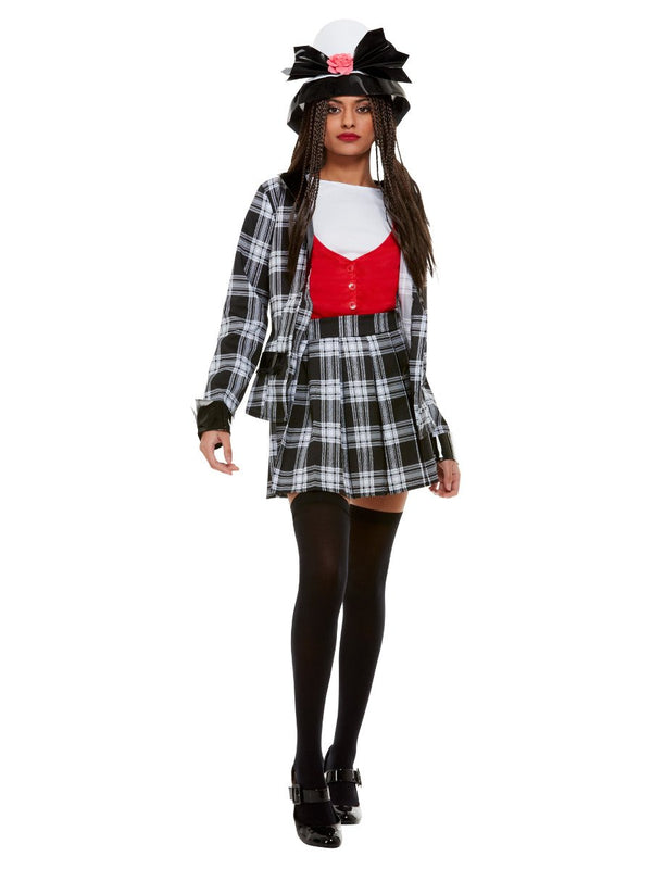 90s Clueless Dionne Costume Adult Black Plaid Jacket Skirt Hat Socks 1