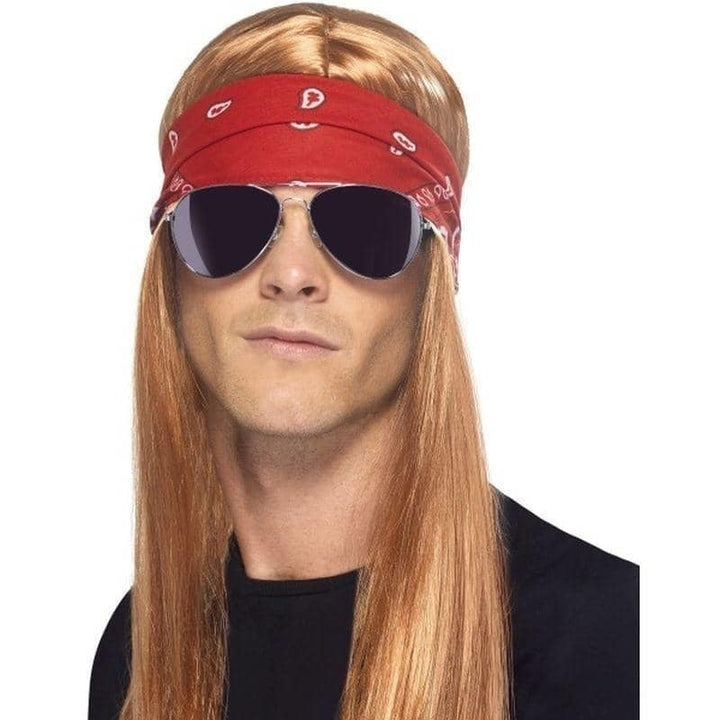 90s Rocker Kit Adult Wig Sunglasses Bandana_1