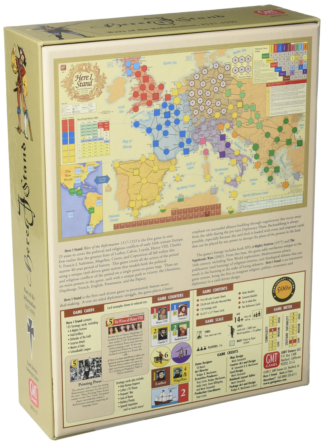 GMT Games Here I Stand: Wars of The Reformation 1517-1555 | 500th Anniversary Edition