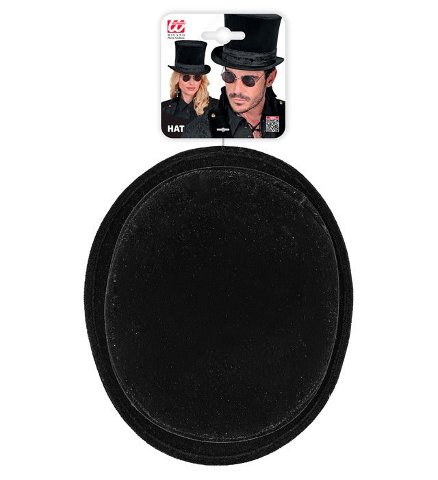 Top Hat Bell Crown Velvet Black 16 Cm