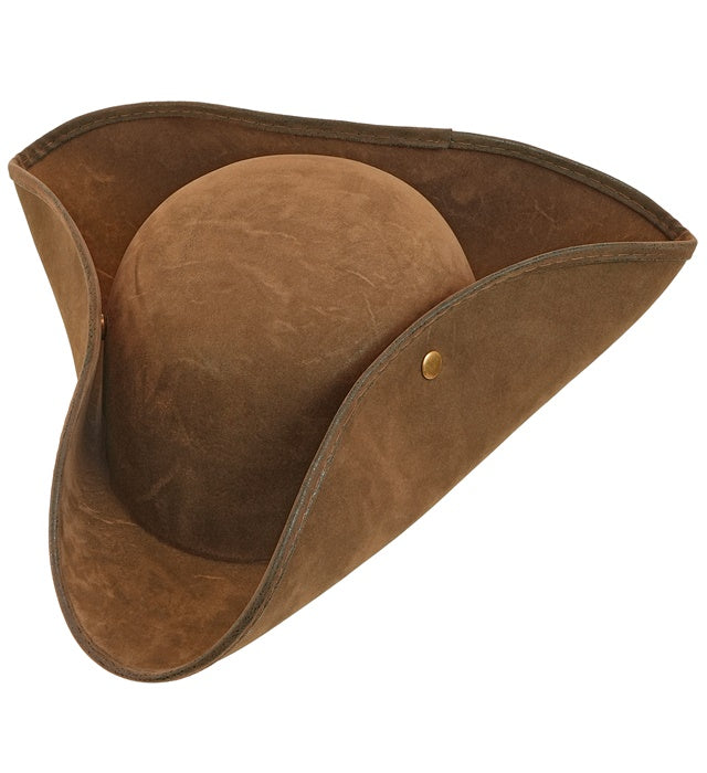 Hat Tricorn Vintage Suede Brown