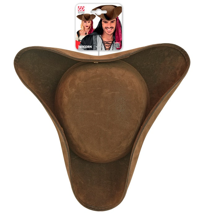 Hat Tricorn Vintage Suede Brown