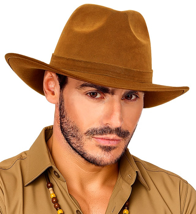 Hat Fedora Vintage Suede Brown