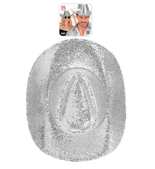 Hat Cowboy Sequin Silver