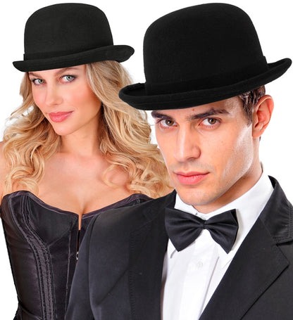 Bowler Hat Wool-Effect Black 59 Cm