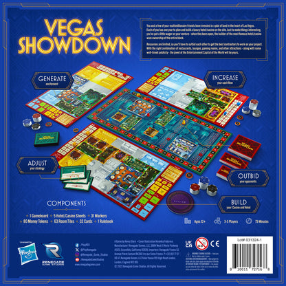 Renegade Game Studios: Vegas Showdown - Bidding & Strategy Board Game, Build The Most Famous Hotel/Casino, Family Ages 12+, 3-5 Players, 75 Min 2