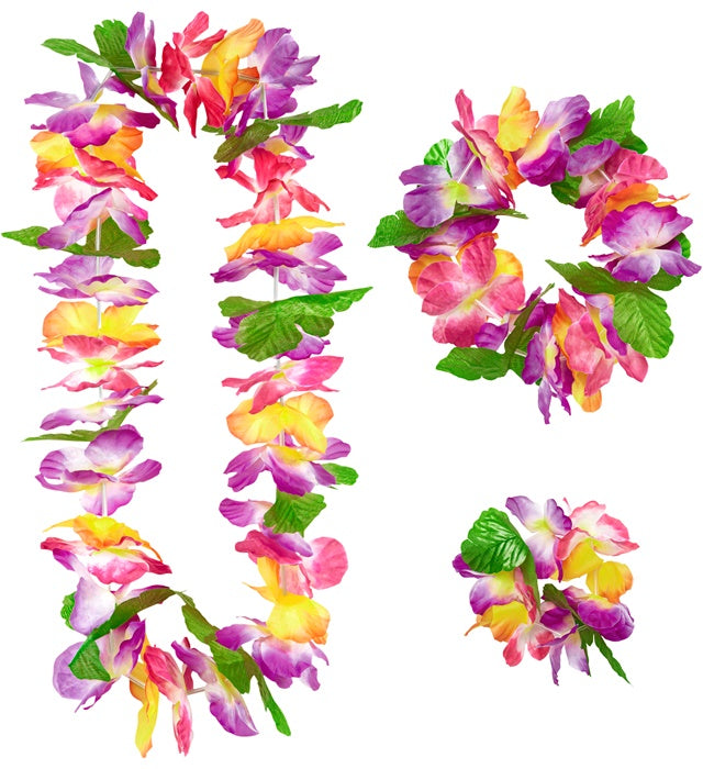 Maui Hawaiian Set  Lei, Crown, Bracelet 