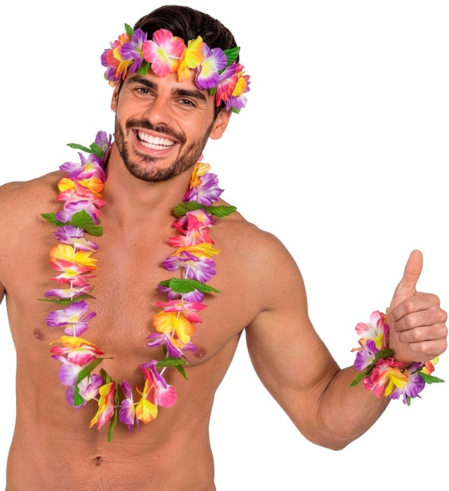 Maui Hawaiian Set  Lei, Crown, Bracelet 