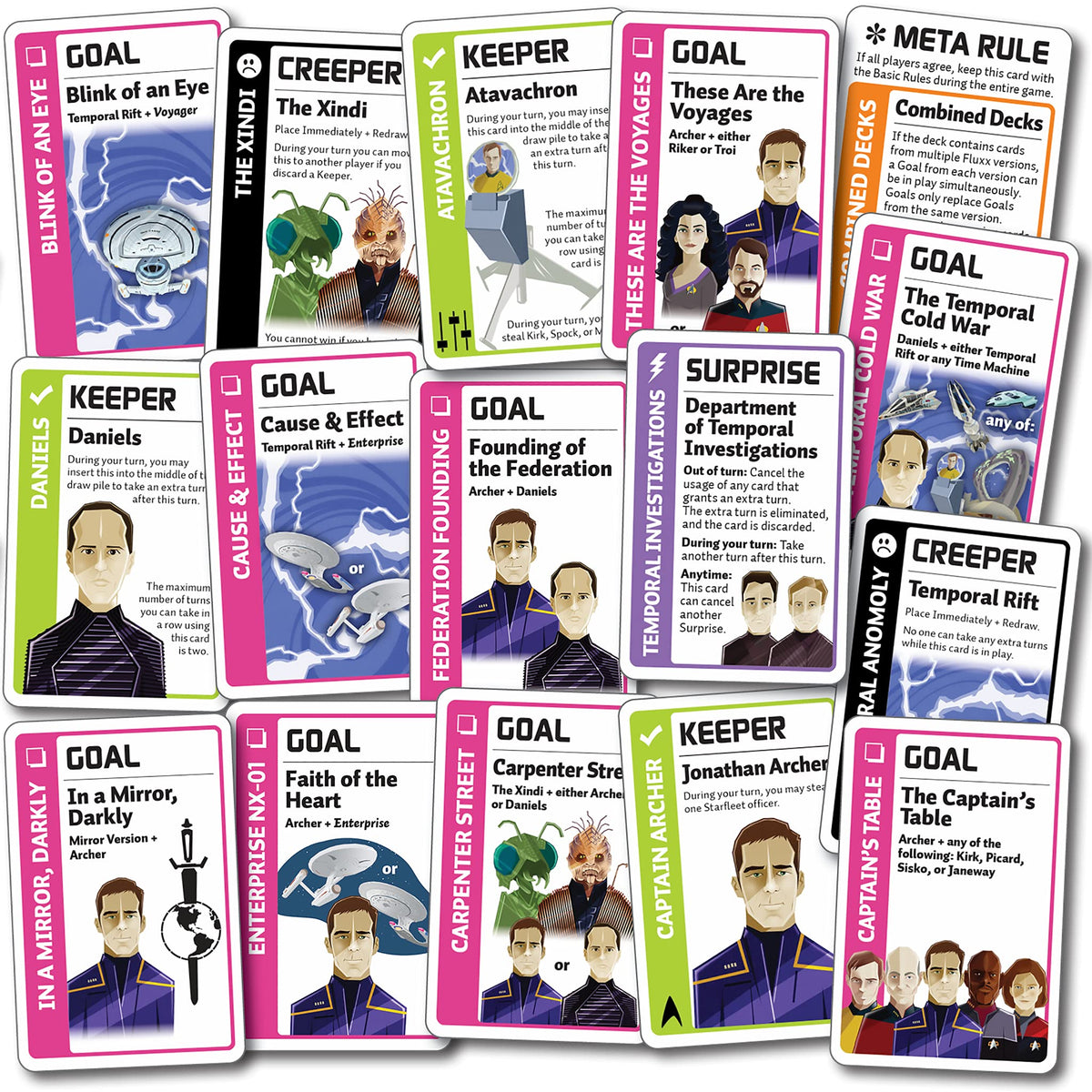 Looney Labs Star Trek Fluxx Archer Expansion - Comprehensive Content with Star Trek Enterprise Theme 2