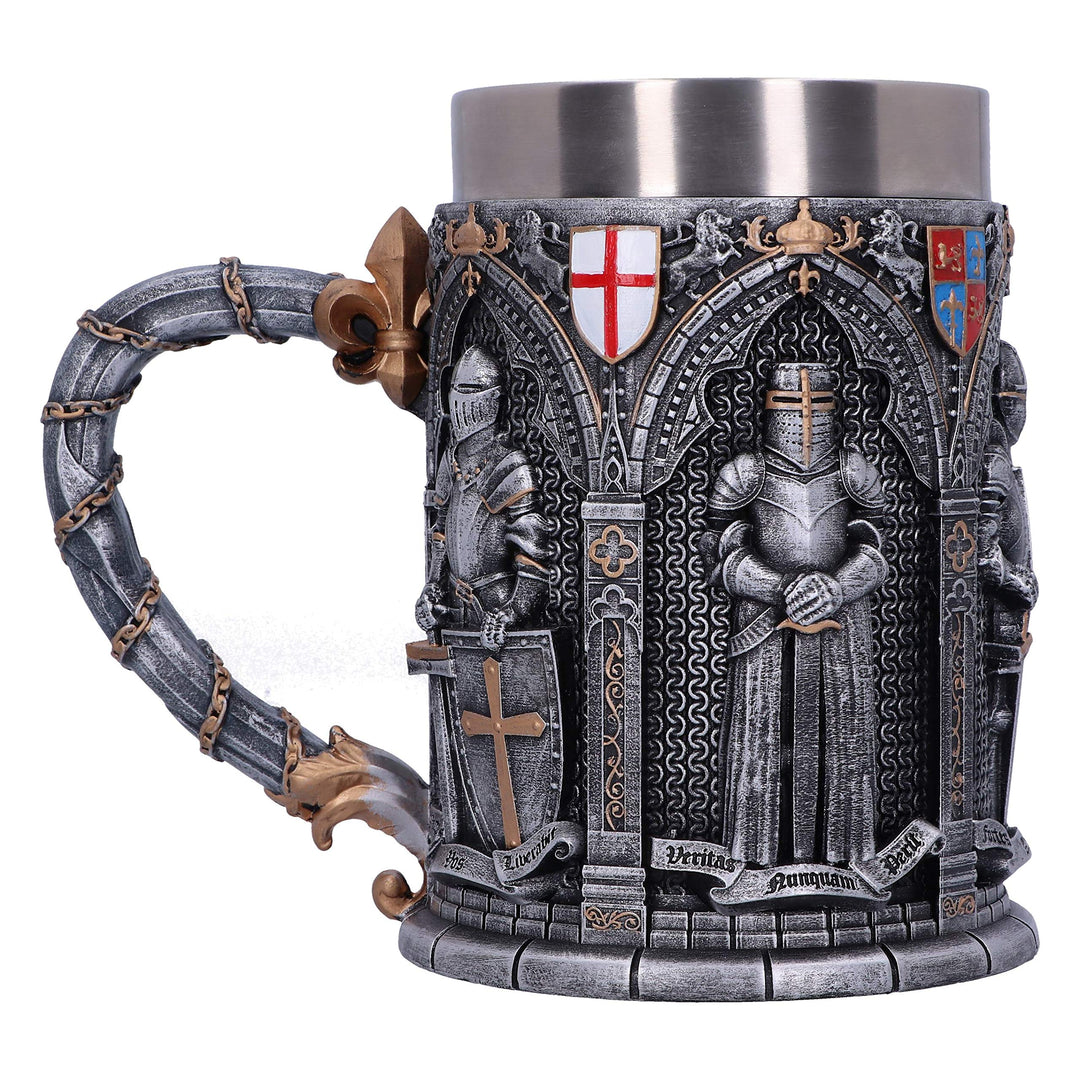 The Vow English Armoured Knight Latin Oath Tankard 15.3cm