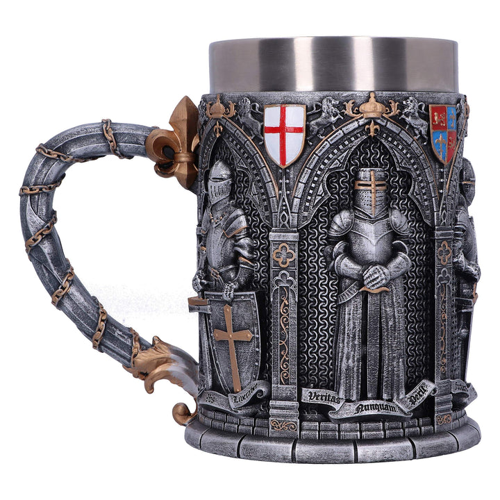 The Vow English Armoured Knight Latin Oath Tankard 15.3cm