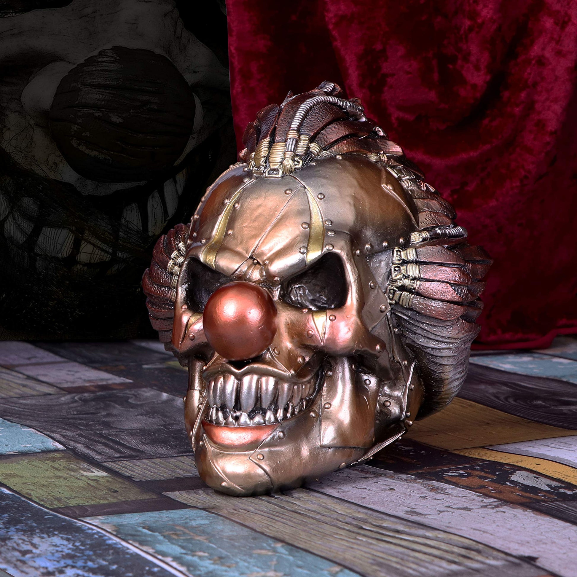 Mechanical Laughter Horror Steampunk Clown Skull Ornament 18cm 8