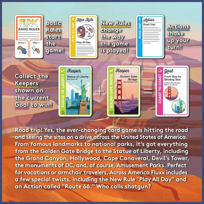 Across America Fluxx Card Game  Ever Changing Fun for Travel 3