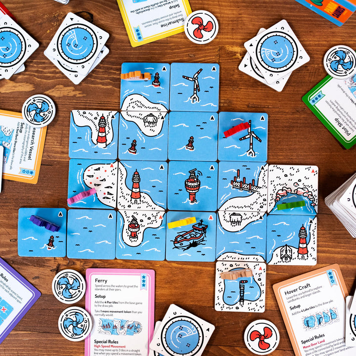 Beacon Patrol Ships & Shores Board Game Expansion - Enhance Your Coastal Defense Strategy Game! Cooperative Game for Kids & Adults, Ages 8+, 1-4 Players, 30-45 Min Playtime, Made by Pandasaurus Games