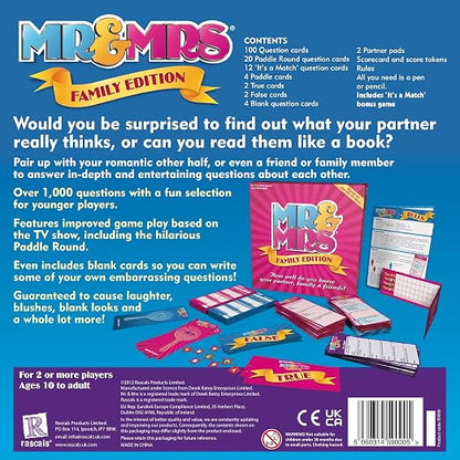 Mr and Mrs Family Edition Card Game