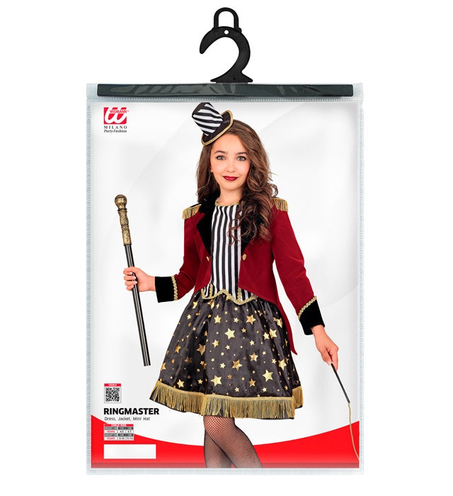 Ringmaster  Dress With Tutu Underskirt, Jacket, Mini Hat 