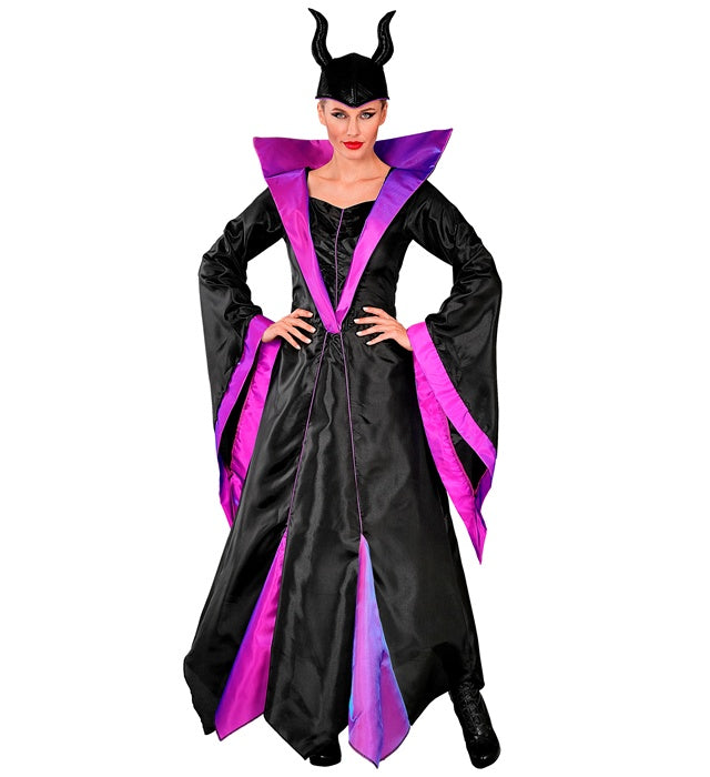 Malefica  Dress With Wire Hoop Petticoat, Headpiece 