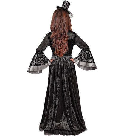 Dark Countess  Dress, Hoop Petticoat, Choker, Mini Hat With Veil 