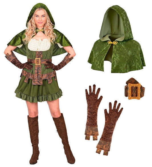 Robin Of Sherwood  Dress, Belt, Capelet, Gloves 