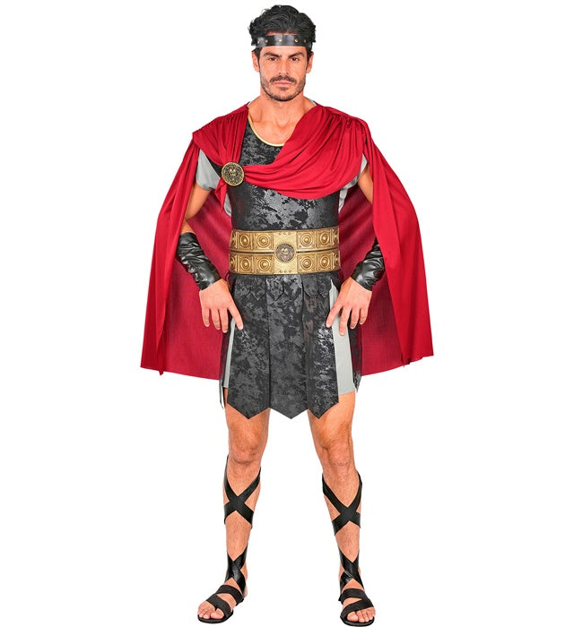Roman Centurion  Tunic, Armour With Cape And Medallion, Headband, Arm Guards, Leg Straps 