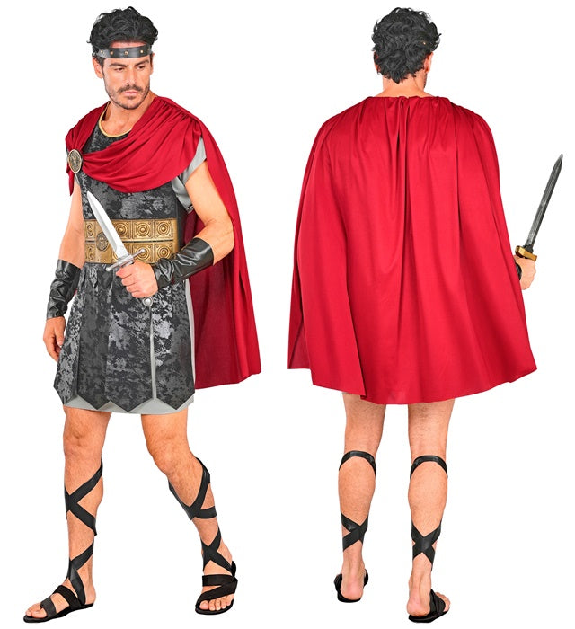 Roman Centurion  Tunic, Armour With Cape And Medallion, Headband, Arm Guards, Leg Straps 