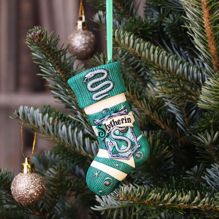 Harry Potter Slytherin Stocking Hanging Festive Ornament Officially Licensed