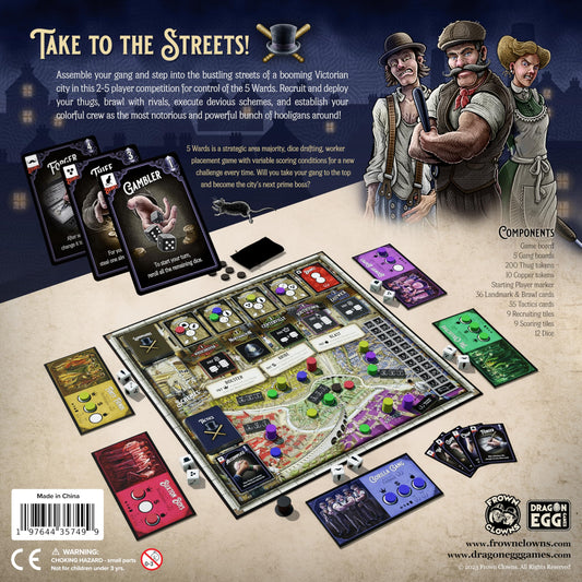 5 Wards Board Game Competitive Strategy for Adults and Families from Frown Clowns 2