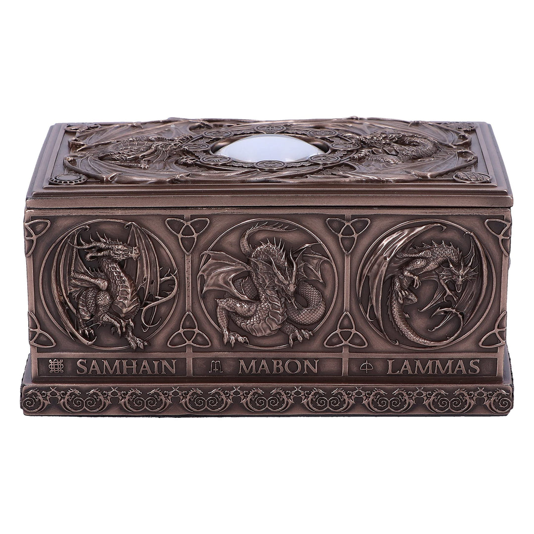 Anne Stokes Dragons of the Sabbats Tarot Box Bronze 14.5cm