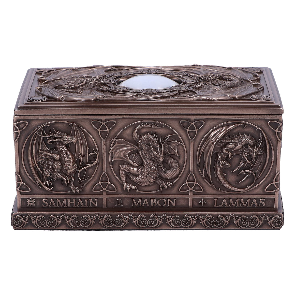 Anne Stokes Dragons of the Sabbats Tarot Box Bronze 14.5cm 4