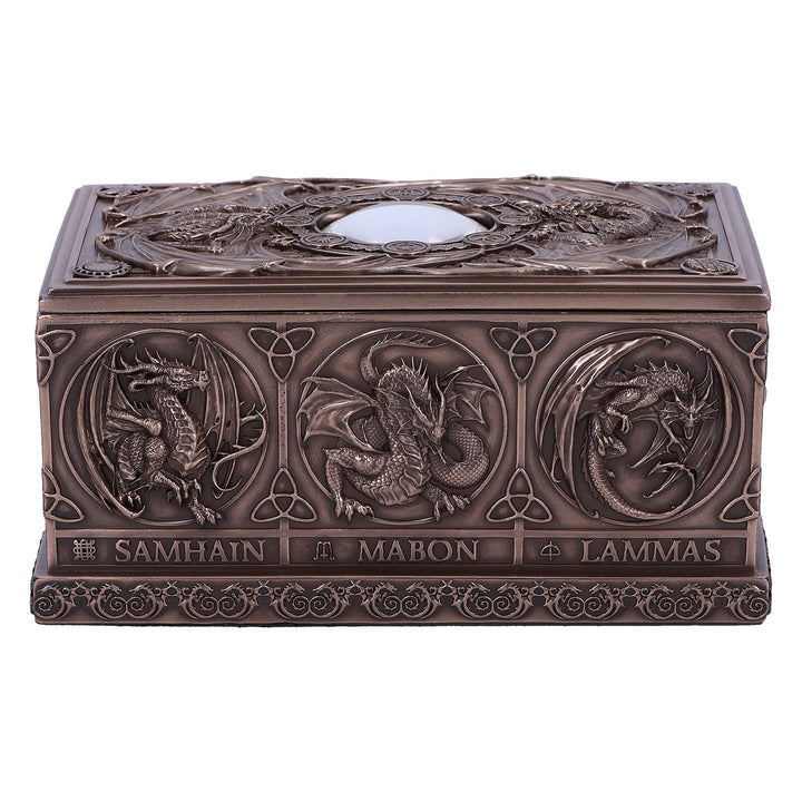 Anne Stokes Dragons of the Sabbats Tarot Box Bronze 14.5cm