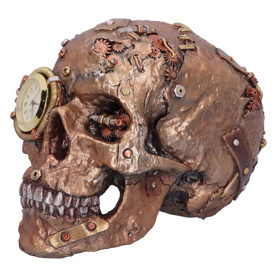 Bronze Scrapped Skull Steampunk Scrap Skeleton Figurine 19cm