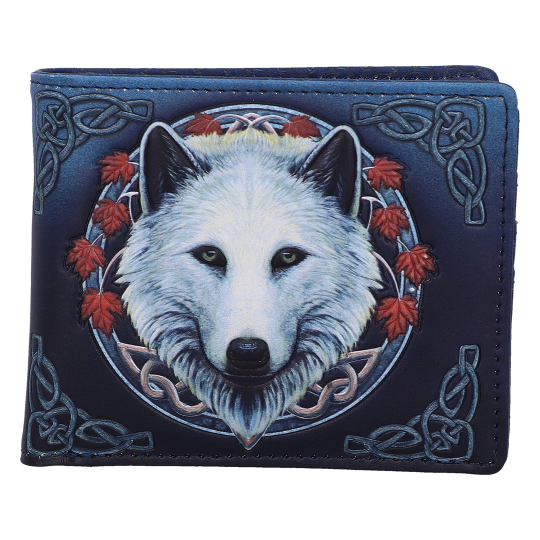 Guardian of the Fall White Autumn Wolf Wallet