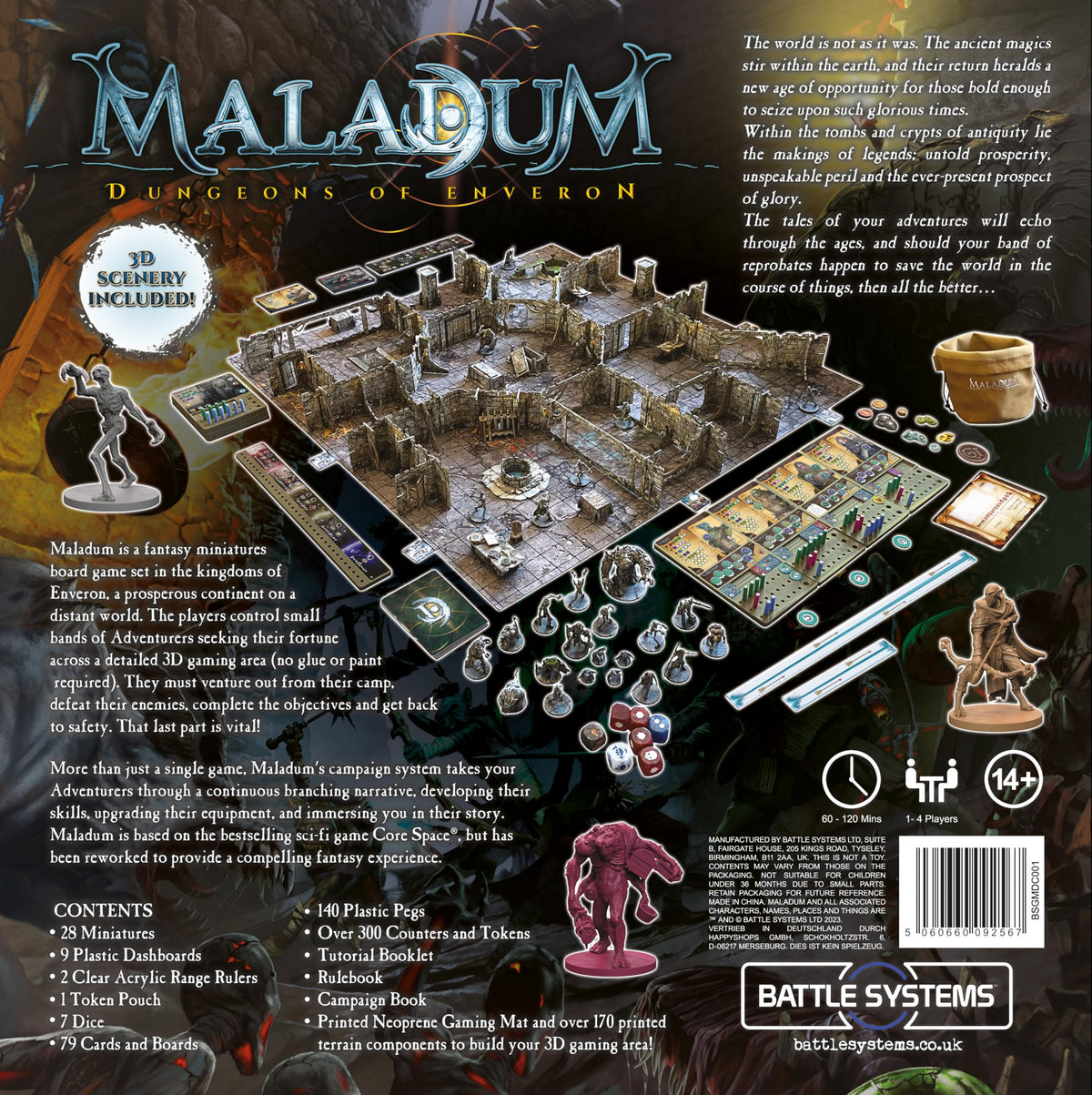 Maladum Dungeons of Enveron Starter Set - Fantasy Dungeon Crawler Game Immersive Terrain Solo, Co-op and Adversarial Play 8